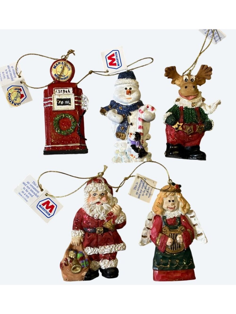Marathon Christmas Ornaments 2002  Set of 5